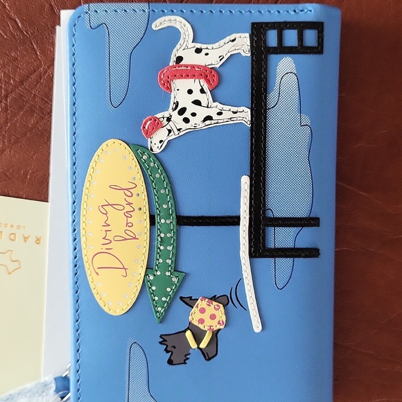 NWT! RADLEY LONDON Blue Leather Diving Board With Dogs Bifold Wallet! - Picture 13 of 13